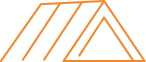 Logo Orange Abstrait et Géométrique : Lignes et Triangle Stylisé Logo géométrique abstrait orange sur fond noir, combinant trois lignes parallèles inclinées et une forme de triangle stylisée.